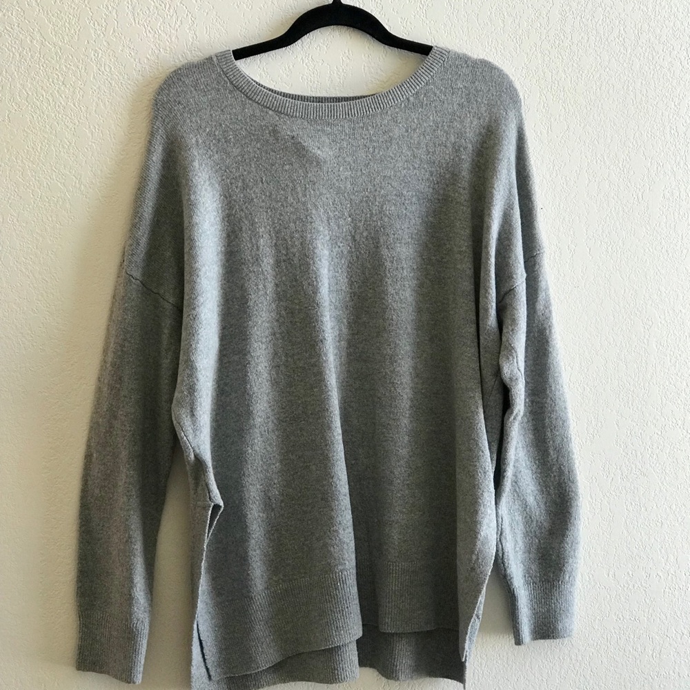 NWT LOFT Side-Slit Sweater, Size XL, Color Gray